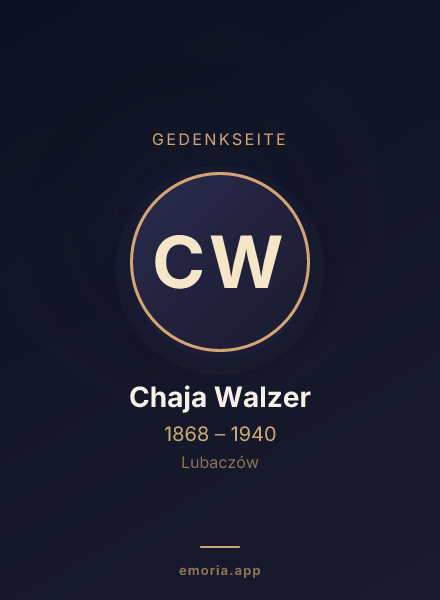 Gedenkportrait von Chaja Walzer