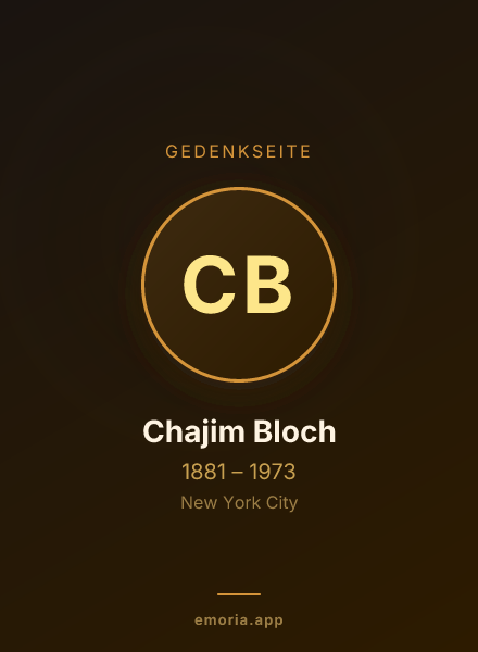 Gedenkportrait von Chajim Bloch