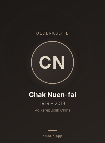 Gedenkportrait von Chak Nuen-fai
