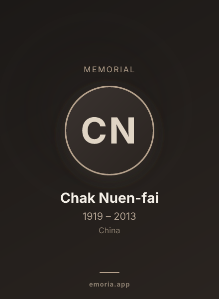 Memorial portrait of Chak Nuen-fai