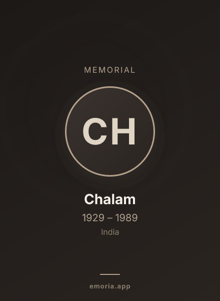 Memorial portrait of Chalam