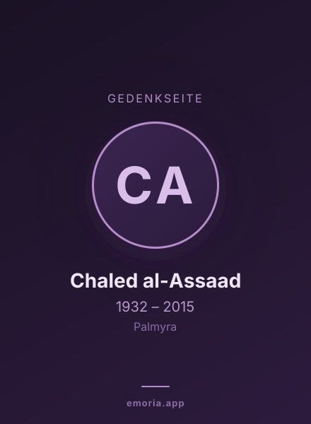 Gedenkportrait von Chaled al-Assaad