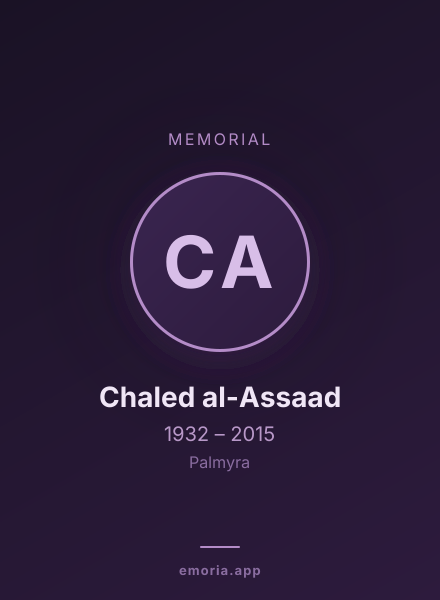Memorial portrait of Chaled al-Assaad