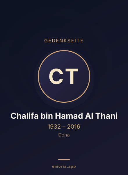 Gedenkportrait von Chalifa bin Hamad Al Thani