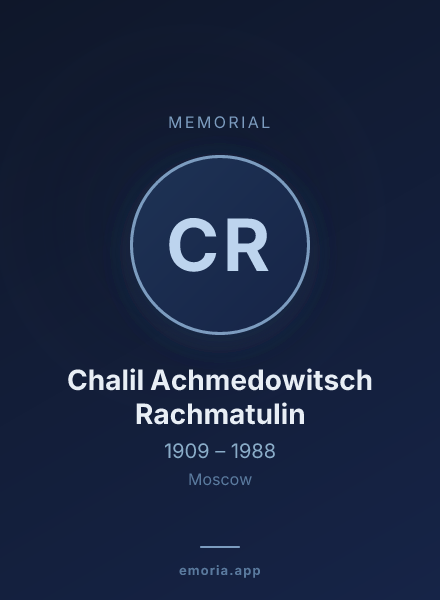Memorial portrait of Chalil Achmedowitsch Rachmatulin