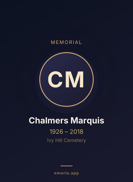 Memorial portrait of Chalmers Marquis