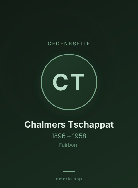 Gedenkportrait von Chalmers Tschappat