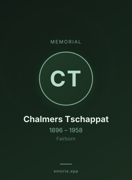 Memorial portrait of Chalmers Tschappat