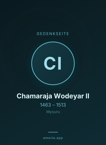 Gedenkportrait von Chamaraja Wodeyar II