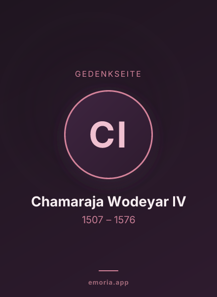 Gedenkportrait von Chamaraja Wodeyar IV