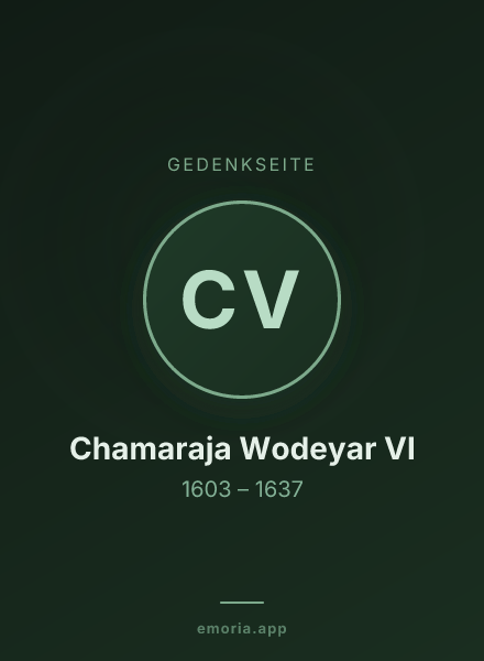 Gedenkportrait von Chamaraja Wodeyar VI