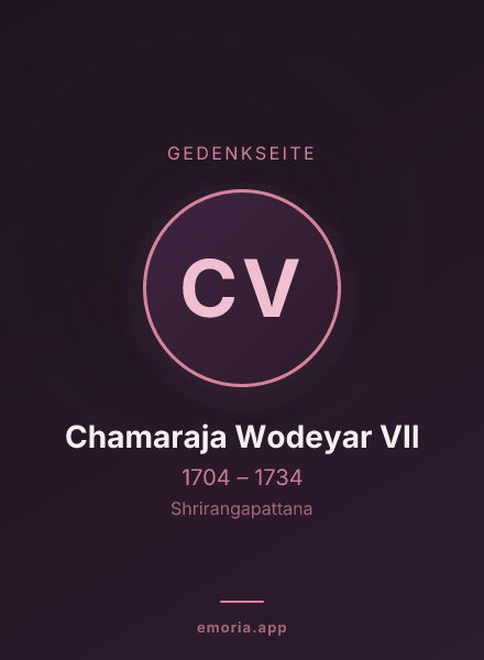 Gedenkportrait von Chamaraja Wodeyar VII