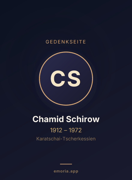Gedenkportrait von Chamid Schirow