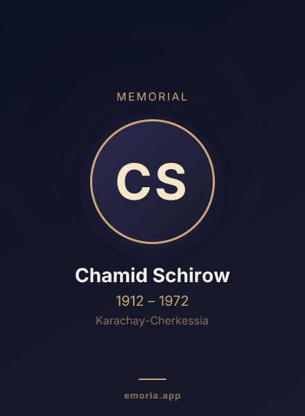 Memorial portrait of Chamid Schirow