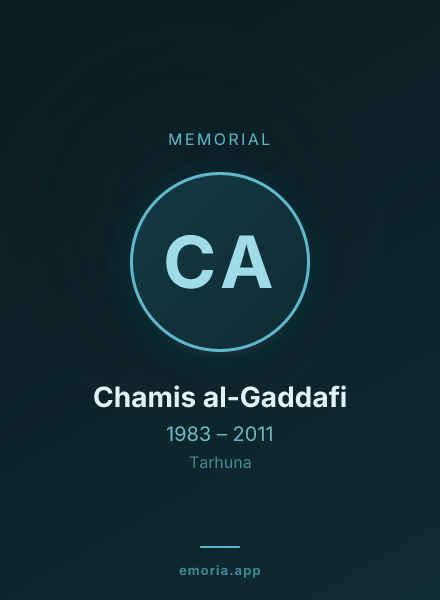 Memorial portrait of Chamis al-Gaddafi