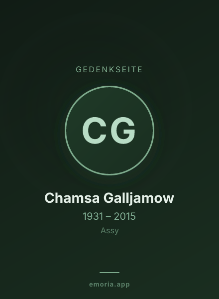 Gedenkportrait von Chamsa Galljamow