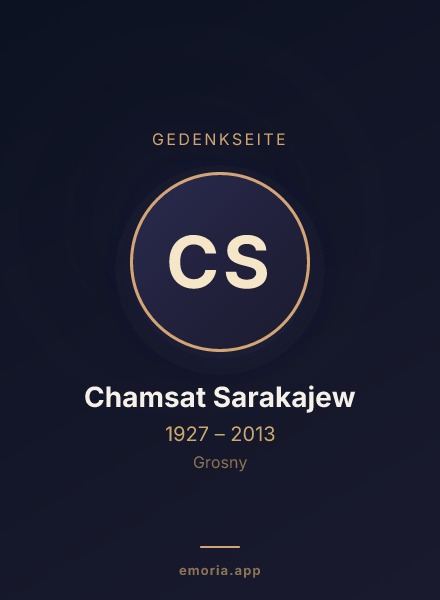 Gedenkportrait von Chamsat Sarakajew