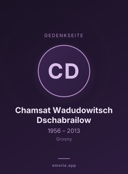 Gedenkportrait von Chamsat Wadudowitsch Dschabrailow