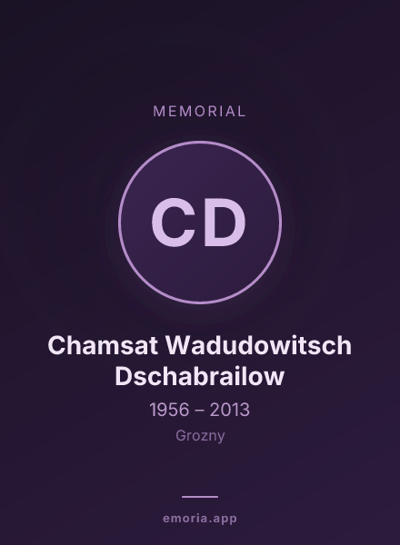 Memorial portrait of Chamsat Wadudowitsch Dschabrailow