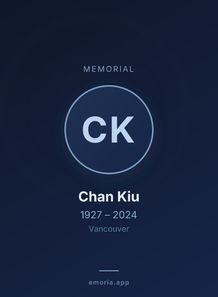 Memorial portrait of Chan Kiu
