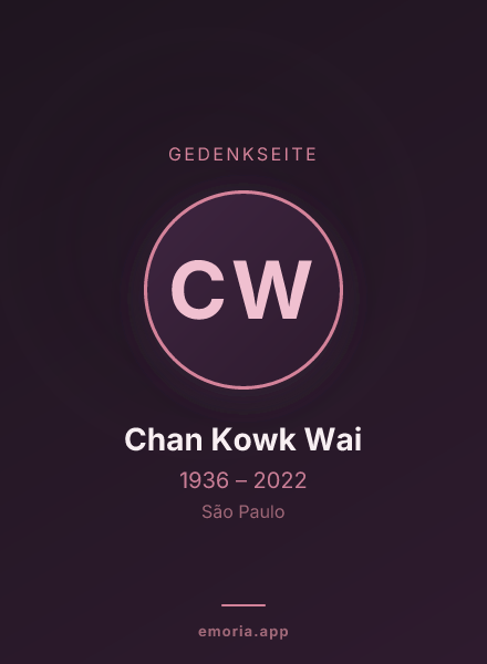 Gedenkportrait von Chan Kowk Wai