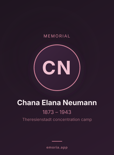 Memorial portrait of Chana Elana Neumann