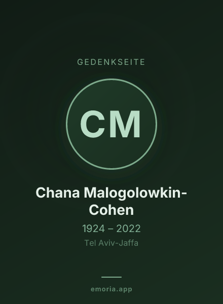 Gedenkportrait von Chana Malogolowkin-Cohen