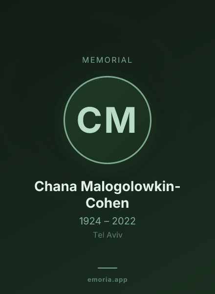 Memorial portrait of Chana Malogolowkin-Cohen