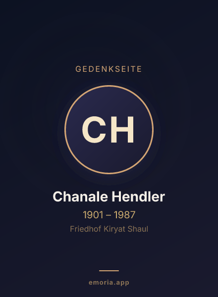 Gedenkportrait von Chanale Hendler