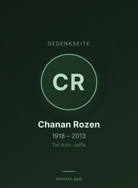 Gedenkportrait von Chanan Rozen