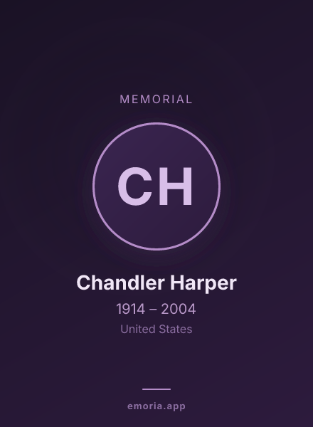 Memorial portrait of Chandler Harper