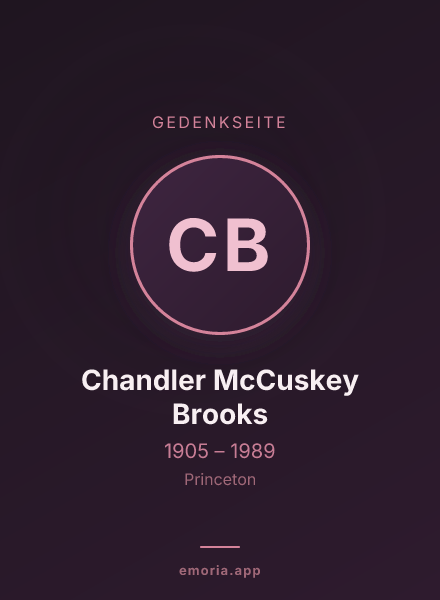 Gedenkportrait von Chandler McCuskey Brooks