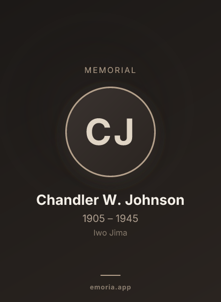Memorial portrait of Chandler W. Johnson