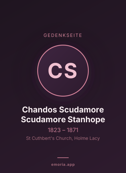 Gedenkportrait von Chandos Scudamore Scudamore Stanhope