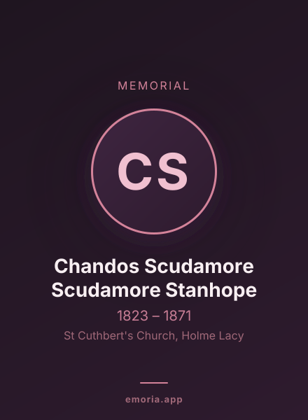 Memorial portrait of Chandos Scudamore Scudamore Stanhope