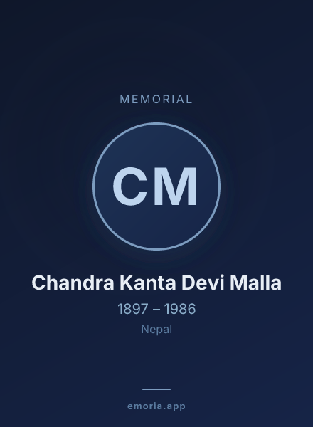 Memorial portrait of Chandra Kanta Devi Malla