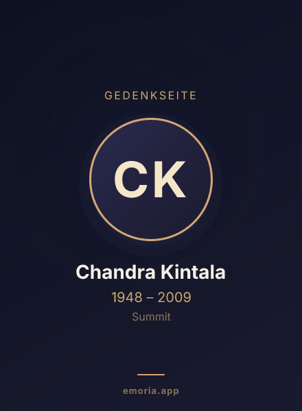 Gedenkportrait von Chandra Kintala