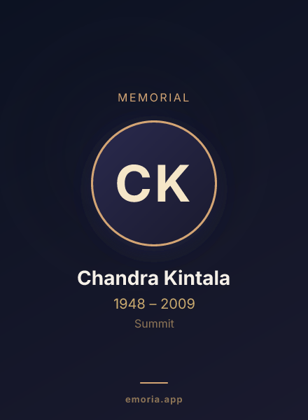 Memorial portrait of Chandra Kintala
