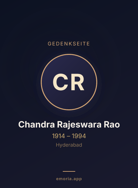Gedenkportrait von Chandra Rajeswara Rao