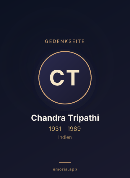 Gedenkportrait von Chandra Tripathi