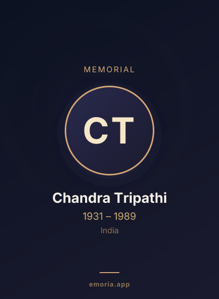 Memorial portrait of Chandra Tripathi