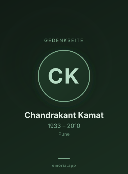 Gedenkportrait von Chandrakant Kamat