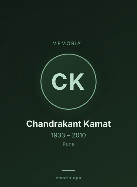 Memorial portrait of Chandrakant Kamat