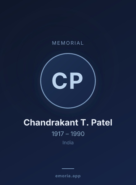 Memorial portrait of Chandrakant T. Patel