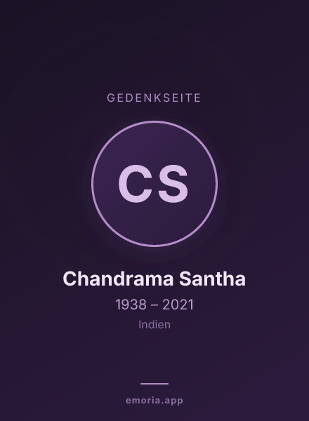 Gedenkportrait von Chandrama Santha