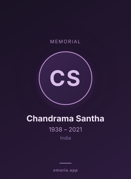 Memorial portrait of Chandrama Santha