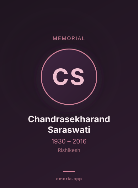 Memorial portrait of Chandrasekharand Saraswati
