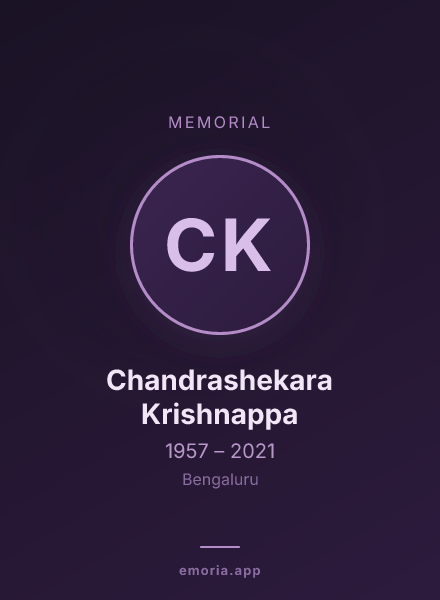 Memorial portrait of Chandrashekara Krishnappa
