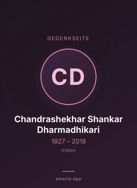 Gedenkportrait von Chandrashekhar Shankar Dharmadhikari