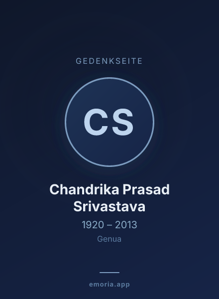 Gedenkportrait von Chandrika Prasad Srivastava